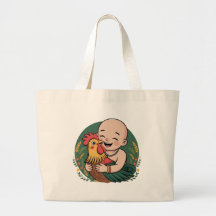 Tote Bag | Chloe Baby Hugs The Rooster