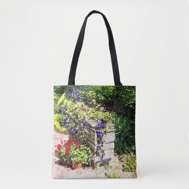 Tote Bag Clematis on the Wall (Front)