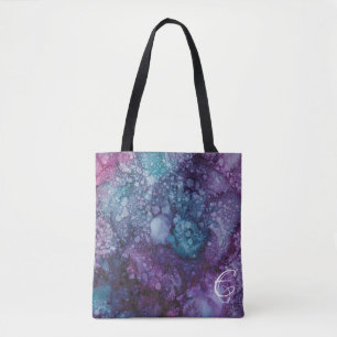 Tote Bag, "Colorburst Inkblots/Bluegreen-Purple" Bag