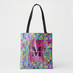 Tote Bag Colourful Colours Boxes Pink