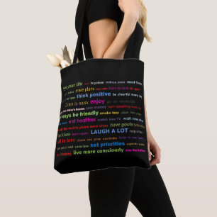 Tote Bag Colourful Resolutions Quotes Gift Bag