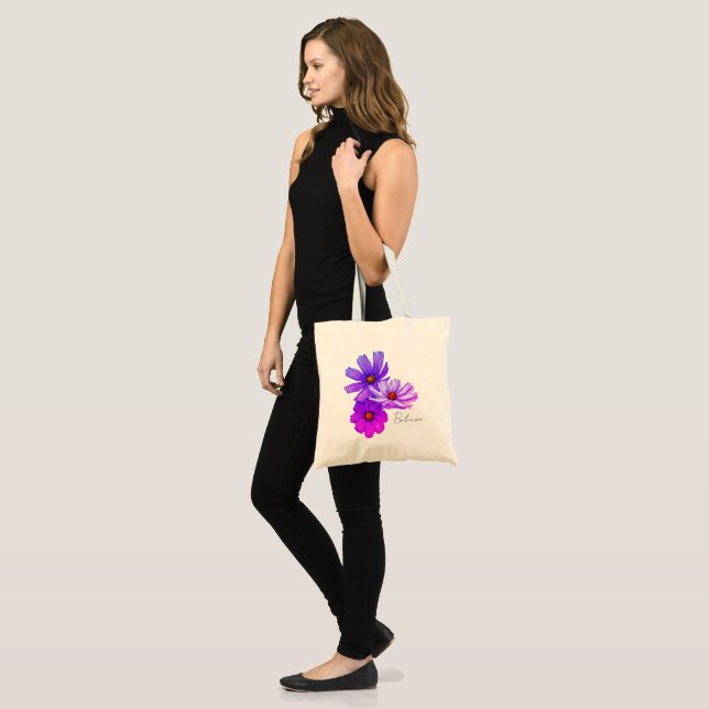 Tote Bag - cosmos flowers (Front (Model))