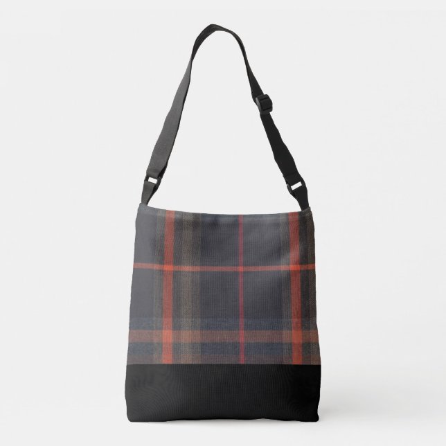 Tote bag cross body tartan and black  (Back)