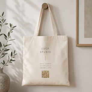 Tote Bag   Custom QR Code Business Logo Carryall