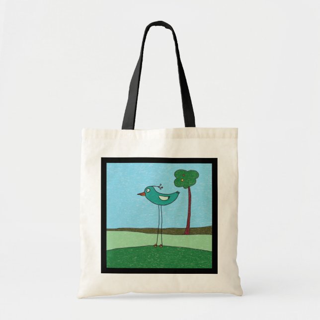 Tote Bag, Cute bird and tree Bag (Front)