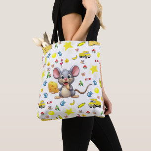 Tote Bag, Cute Mouse Cheese Trucks Stars Bag
