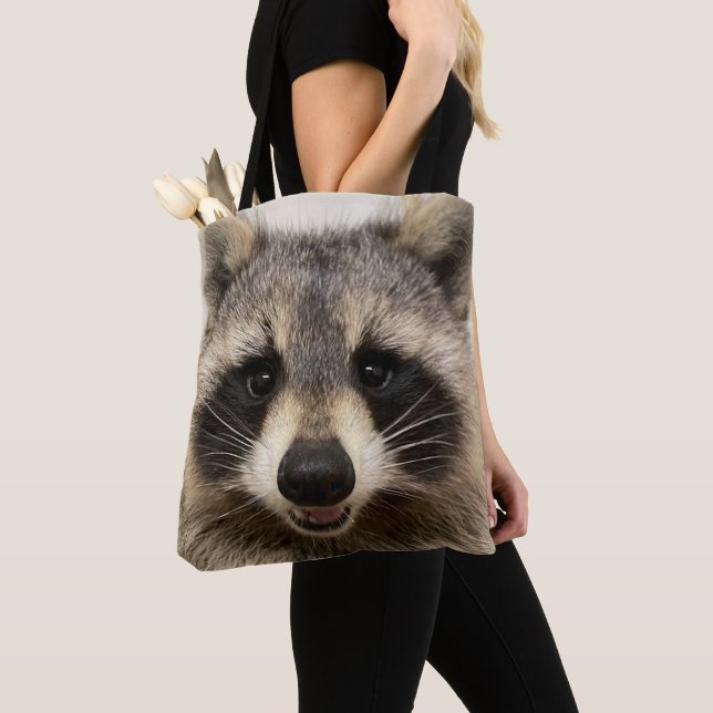 Tote bag featuring "Animal" the Racoon (Close Up)