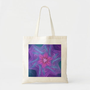 Tote Bag Fractal Delicate Cyan Palette