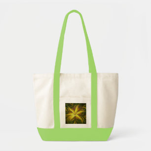 Tote Bag Fractal Flower Yellow Palette
