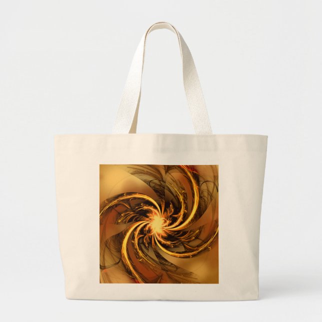 Tote Bag Fractal Twisted Glow Yellow (Front)