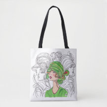 Tote bag Green Flapper Girl