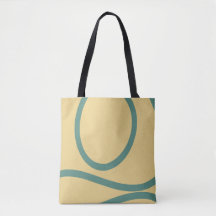Tote Bag - Green Lines on Yellow