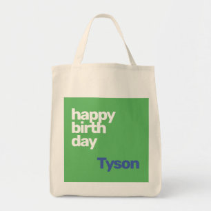 Tote Bag happy birthday green reusable