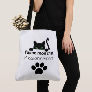 Tote Bag I love my cat passionately