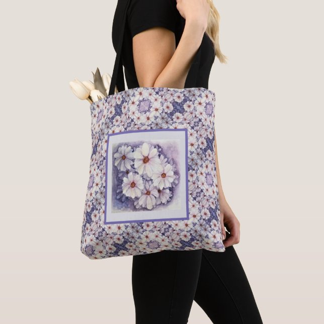 Tote Bag Lavender African Daisies (Close Up)