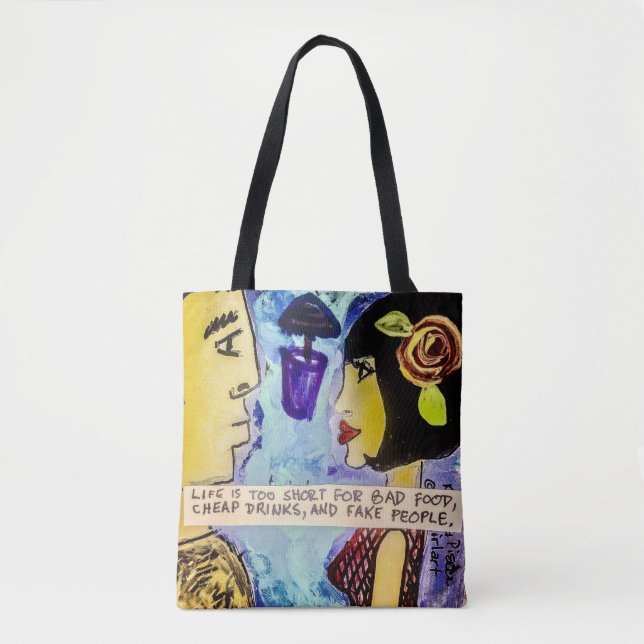 Tote bag – life is too short for bad  food, cheap (Front)