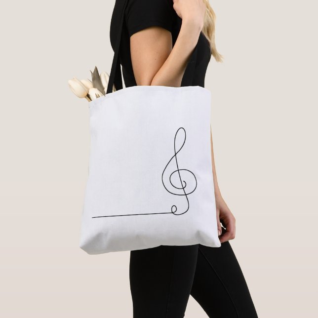 Tote Bag: Line Art (Flute) Bag (Close Up)