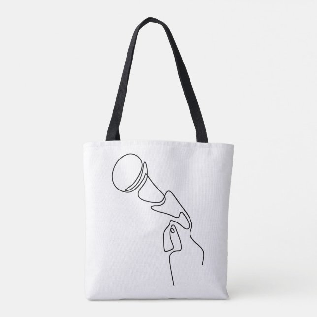 Tote Bag: Line Art (Singer) Bag (Back)