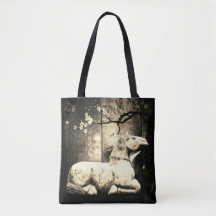 Tote Bag Marble Horse Design