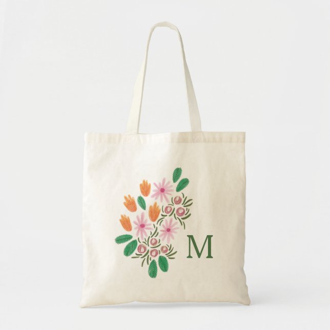 Tote Bag - MAXINE floral pattern (Front)
