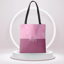 Tote Bag - Monogram Pink Marble Two Tone