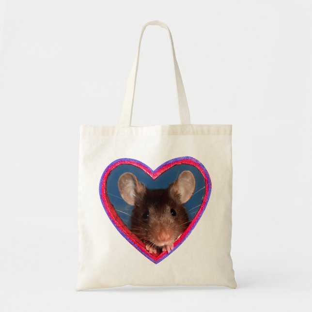 Tote Bag: Mouse in Heart v2 Bag (Front)