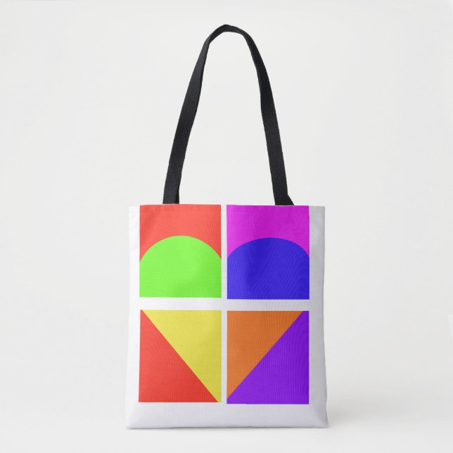 Tote Bag Multi Colored love Hearts (Front)