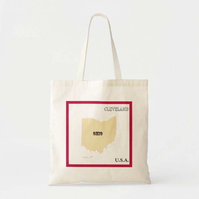 Tote Bag - Ohio State Map with City (Front)
