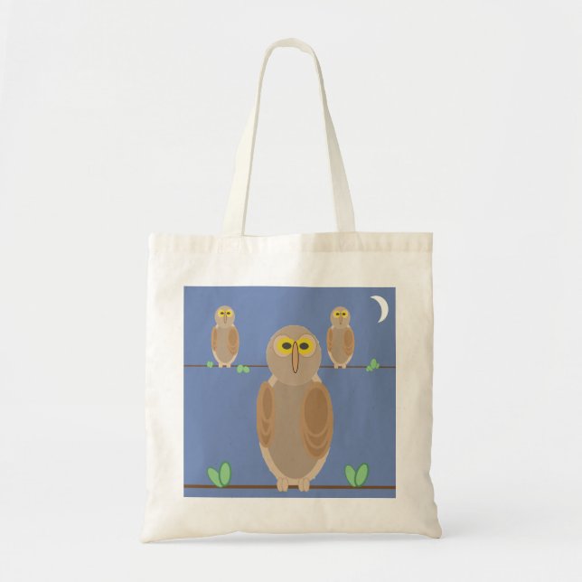 Tote Bag - Owls under Moon (Front)
