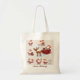 Tote Bag   Personalised Santa & Friends Christmas 