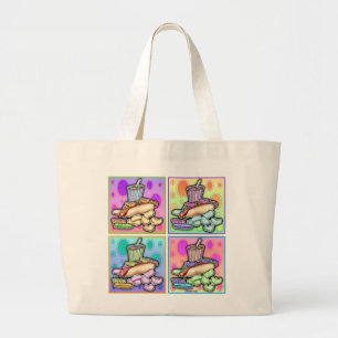 Tote Bag - Pop Art Hot Dog with Chips and a Drink