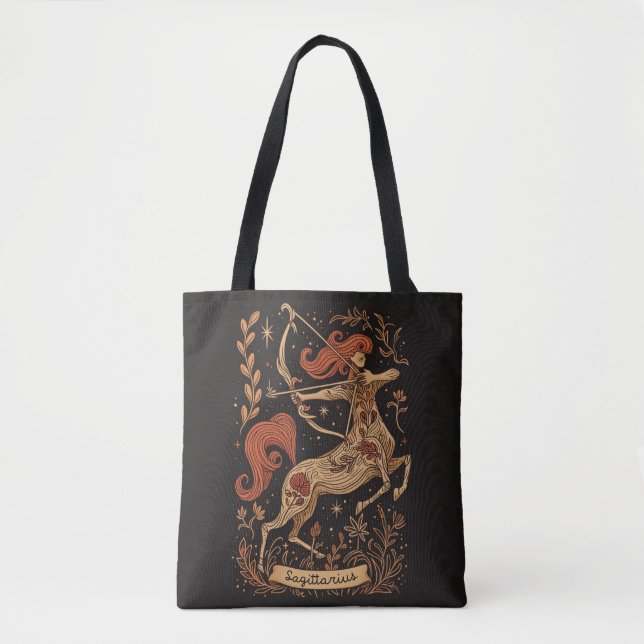 Tote Bag Sagittarius Celestial Zodiac Art (Front)