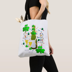 Tote Bag Saint Patrick's Day Clover Wine