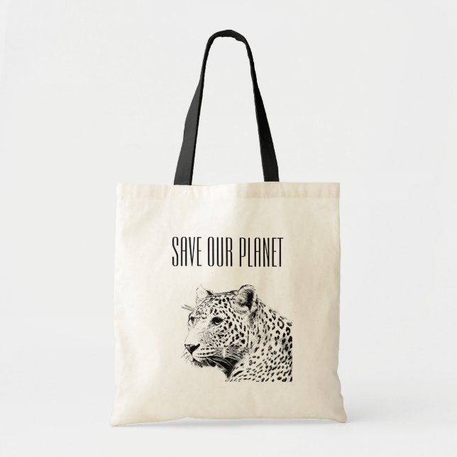 Tote Bag - Save Our Planet - Leopard (Front)