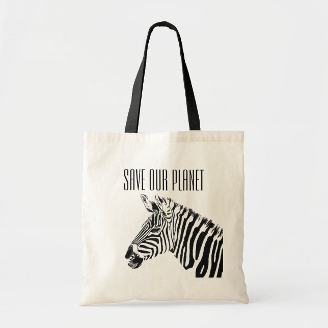 Tote Bag - Save Our Planet - Zebra (Front)