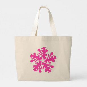 Tote Bag, simple floral theme pink colour