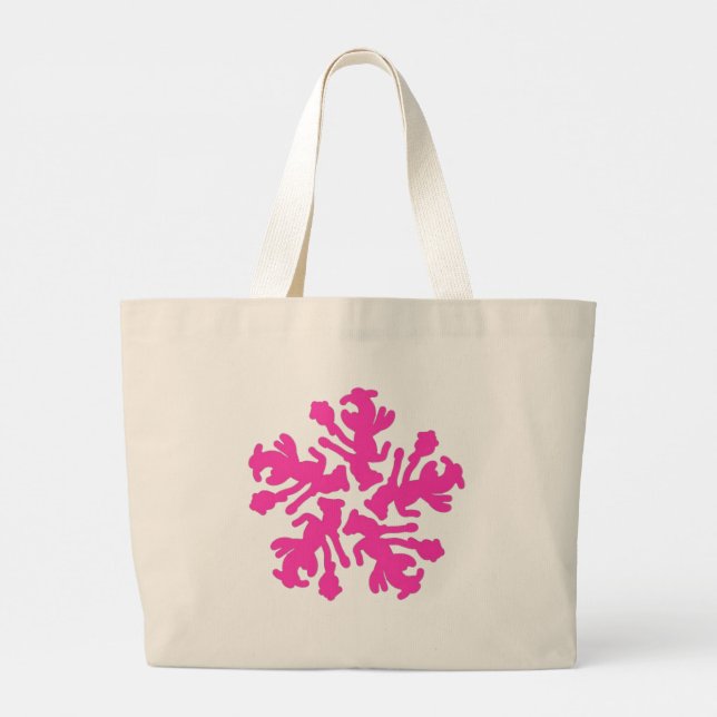 Tote Bag, simple floral theme pink colour (Back)