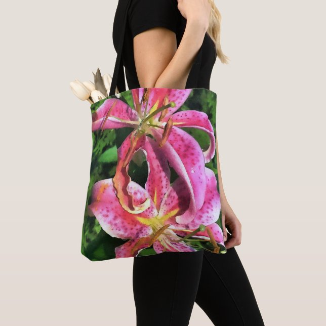 Tote Bag Stargazer Lilies (Close Up)