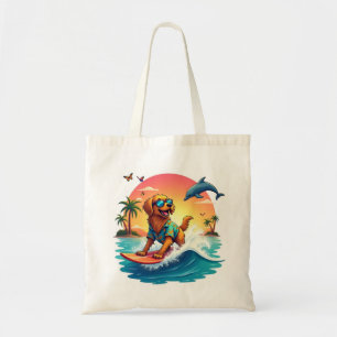 Tote Bag 🐶 Surf Dog Tropical Adventure Style