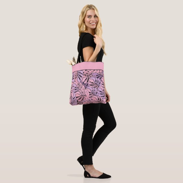 Tote Bag-Tropical Leaves Bag (On Model)