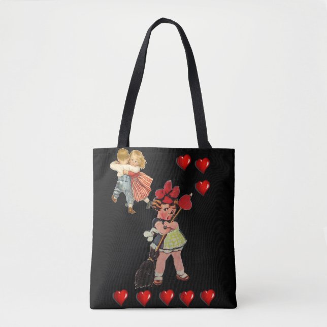 Tote bag valentines day love hearts (Front)