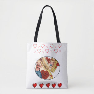 Tote bag valentines day love hearts