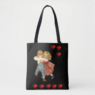 Tote bag valentines day love hearts