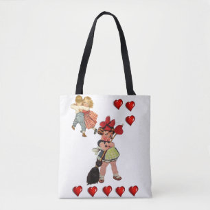 Tote bag valentines day love hearts
