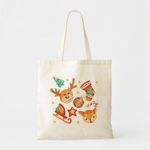 Tote Bag   Watercolor Christmas Icons