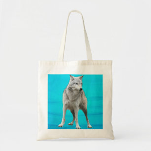 tote bag with a grey wolf
