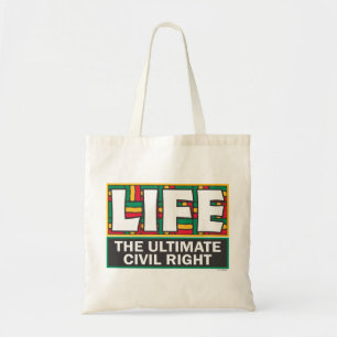 Tote bag with a message of life.
