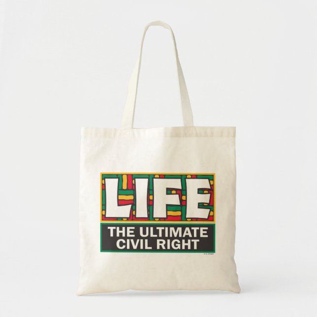Tote bag with a message of life. (Front)
