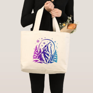 Tote bag with a wolf