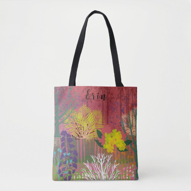 Tote bag  with abstract flora (Front)